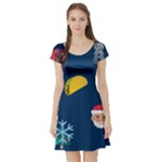 taco Emoji Christmas Short Sleeve Skater Dress