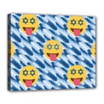 chanukkah hanukkah Emoji Deluxe Canvas 24  x 20  (Stretched)