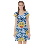 chanukkah hanukkah Emoji Short Sleeve Skater Dress