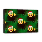 santa Emoji Christmas Deluxe Canvas 18  x 12  (Stretched)