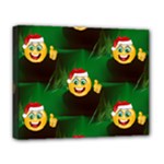 santa Emoji Christmas Deluxe Canvas 20  x 16  (Stretched)