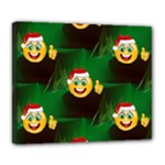 santa Emoji Christmas Deluxe Canvas 24  x 20  (Stretched)