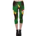 santa Emoji Christmas Capri Leggings 