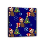 Christmas Monkey emoji Mini Canvas 4  x 4  (Stretched)