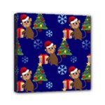 Christmas Monkey emoji Mini Canvas 6  x 6  (Stretched)