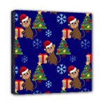 Christmas Monkey emoji Mini Canvas 8  x 8  (Stretched)