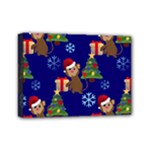 Christmas Monkey emoji Mini Canvas 7  x 5  (Stretched)