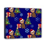 Christmas Monkey emoji Canvas 10  x 8  (Stretched)