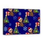 Christmas Monkey emoji Canvas 18  x 12  (Stretched)