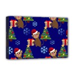 Christmas Monkey emoji Deluxe Canvas 18  x 12  (Stretched)