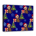 Christmas Monkey emoji Deluxe Canvas 24  x 20  (Stretched)