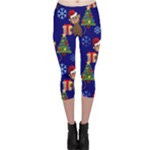 Christmas Monkey emoji Capri Leggings 