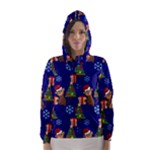 Christmas Monkey emoji Hooded Wind Breaker (Women)	