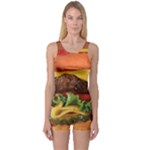 hipster Burger One Piece Boyleg Swimsuit