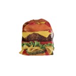 hipster Burger Drawstring Pouch (Small)