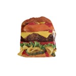 hipster Burger Drawstring Pouch (Medium)