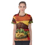 hipster Burger Women s Cotton Tee