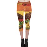 hipster Burger Capri Leggings 