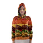 hipster Burger Hooded Wind Breaker (Women)	