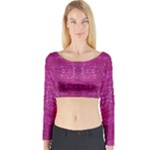 Pink sequins Long Sleeve Crop Top (Tight Fit)