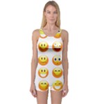 Smilies Emoji One Piece Boyleg Swimsuit