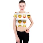 Smilies Emoji Crew Neck Crop Top