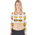 Smilies Emoji Long Sleeve Crop Top (Tight Fit)