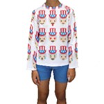 Uncle Sam Emoji Kid s Long Sleeve Swimwear