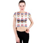 Uncle Sam Emoji Crew Neck Crop Top