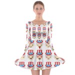 Uncle Sam Emoji Long Sleeve Skater Dress