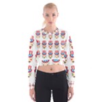 Uncle Sam Emoji Women s Cropped Sweatshirt