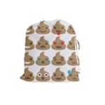 poop Emoji Drawstring Pouch (Large)