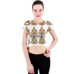 poop Emoji Crew Neck Crop Top