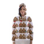 poop Emoji Hooded Wind Breaker (Women)