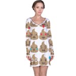 poop Emoji Long Sleeve Nightdress