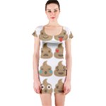 poop Emoji Short Sleeve Bodycon Dress