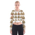 poop Emoji Women s Cropped Sweatshirt