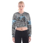 Vintage Blue Car Women s Cropped Sweatshirt