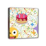 happy Birthday emoji Mini Canvas 4  x 4  (Stretched)