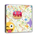 happy Birthday emoji Mini Canvas 6  x 6  (Stretched)