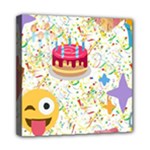 happy Birthday emoji Mini Canvas 8  x 8  (Stretched)