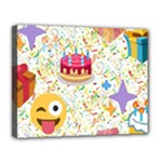 happy Birthday emoji Canvas 14  x 11  (Stretched)