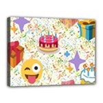 happy Birthday emoji Canvas 16  x 12  (Stretched)