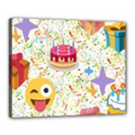 happy Birthday emoji Canvas 20  x 16  (Stretched)