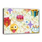 happy Birthday emoji Canvas 18  x 12  (Stretched)