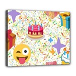 happy Birthday emoji Deluxe Canvas 24  x 20  (Stretched)