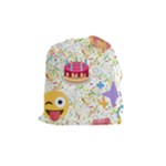 happy Birthday emoji Drawstring Pouch (Medium)