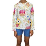 happy Birthday emoji Kid s Long Sleeve Swimwear