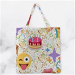 happy Birthday emoji Grocery Tote Bag