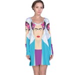 Frida Kahlo Long Sleeve Nightdress